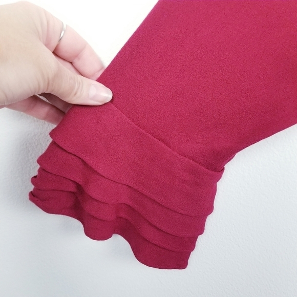 Soft Surroundings #2AT59 Button Front Long Ruffle Sleeve Poet Blouse - Picture 6 of 8